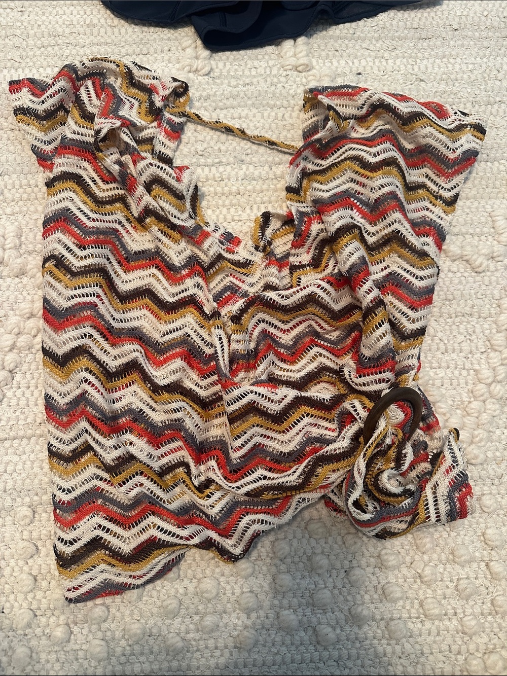 Madewell Zigzag Crochet Camisole in Cream, Red, Mustard & Brown